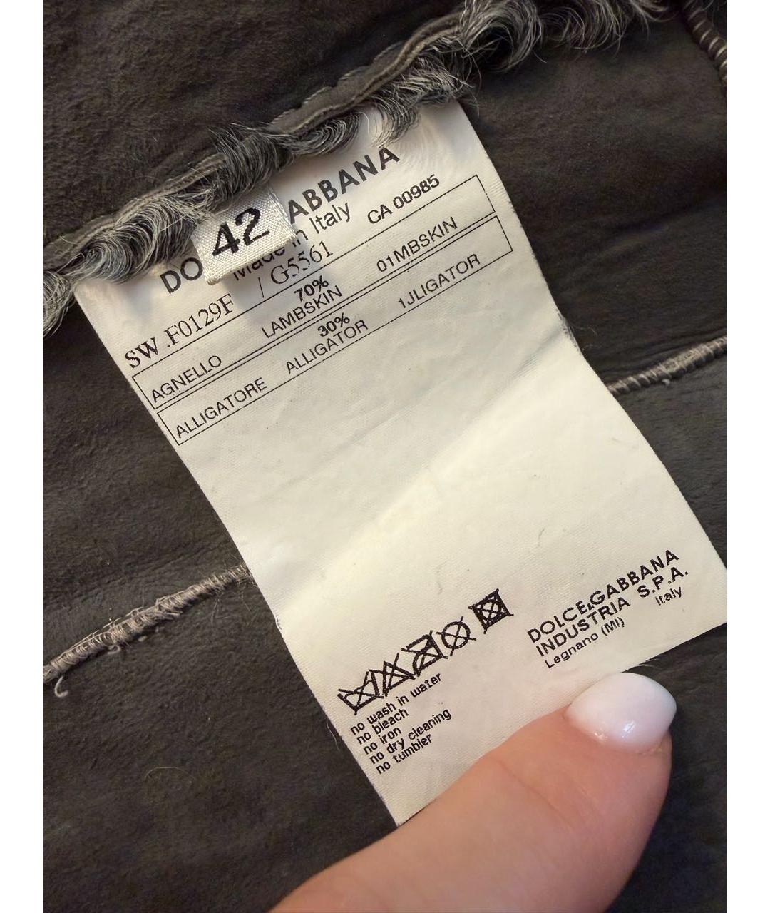 DOLCE&GABBANA Серое меховое пальто, фото 7