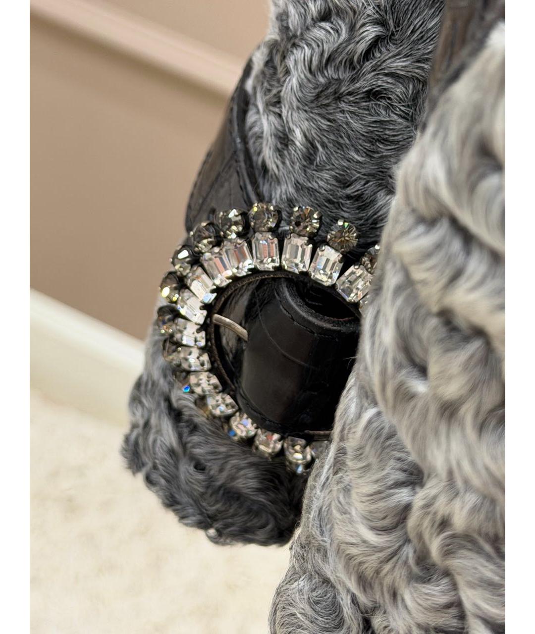 DOLCE&GABBANA Серое меховое пальто, фото 4