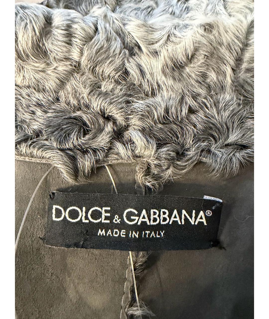 DOLCE&GABBANA Серое меховое пальто, фото 8