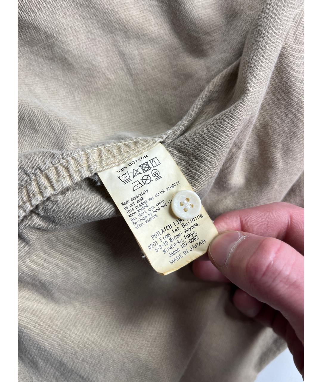 CAV EMPT Бежевая хлопковая кэжуал рубашка, фото 8