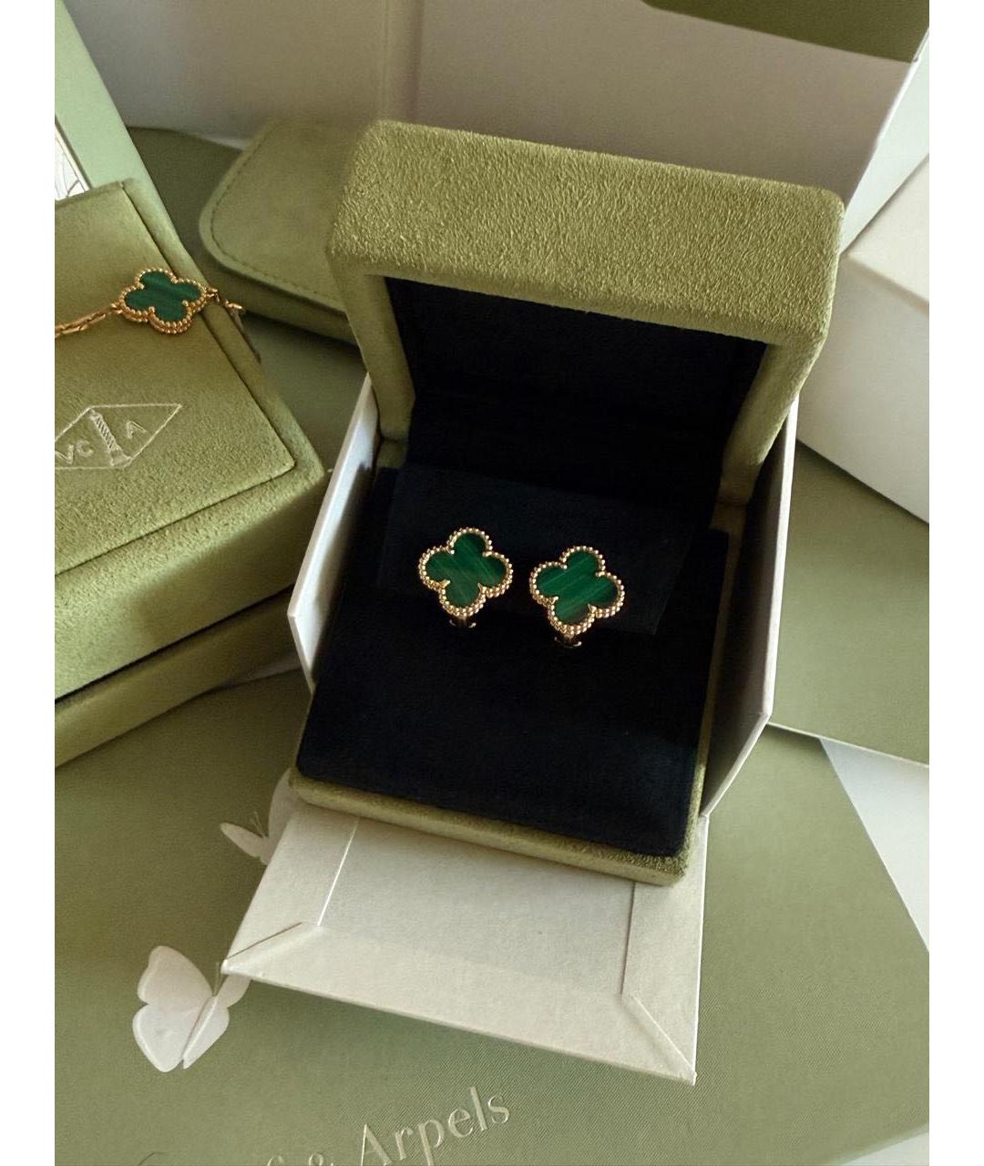 VAN CLEEF & ARPELS Зеленые серьги из желтого золота, фото 3