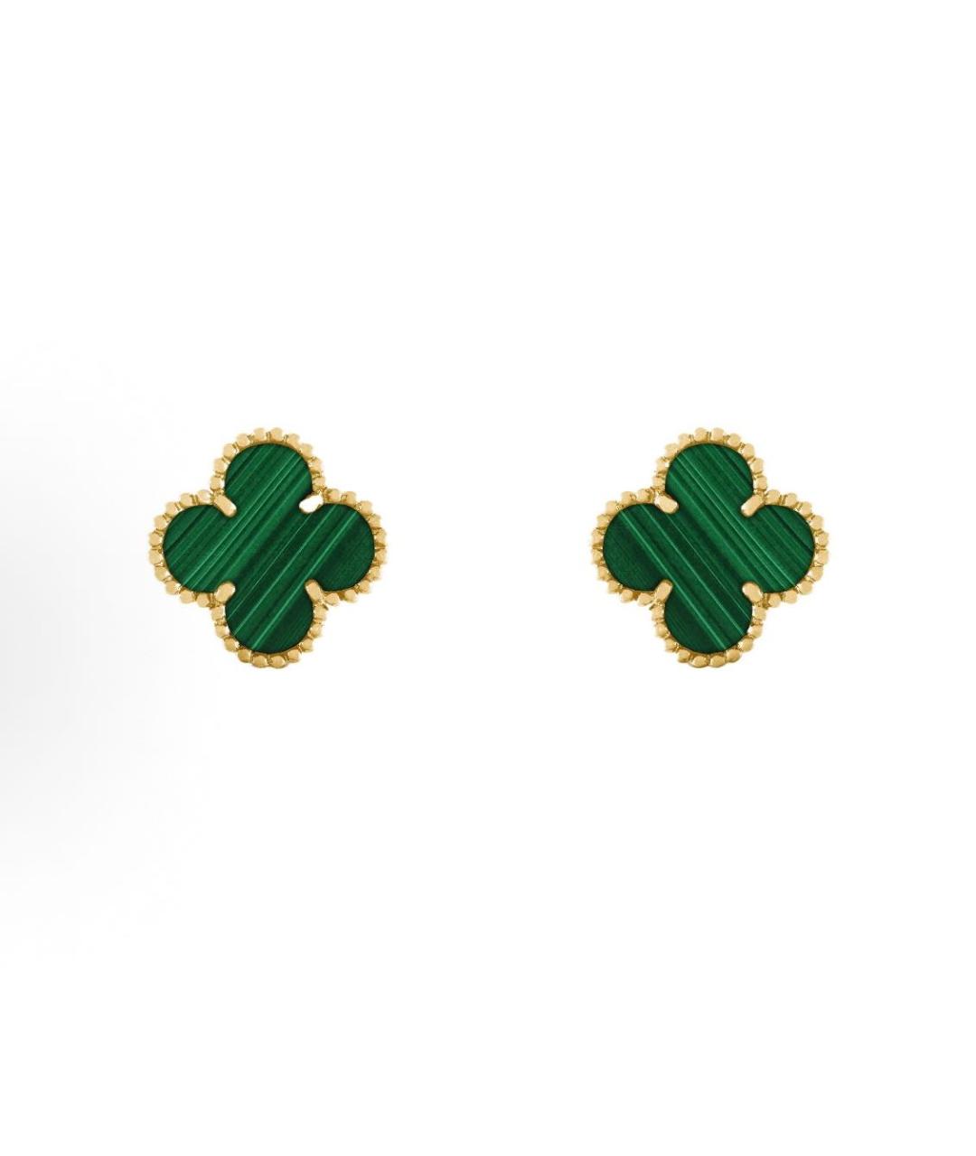 VAN CLEEF & ARPELS Зеленые серьги из желтого золота, фото 4