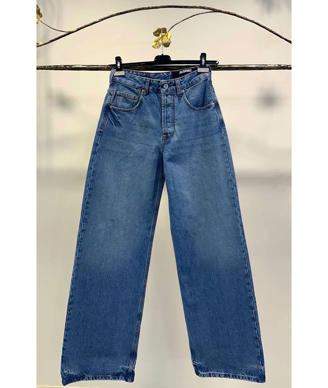 JACQUEMUS Голубые хлопковые прямые джинсы, фото 9