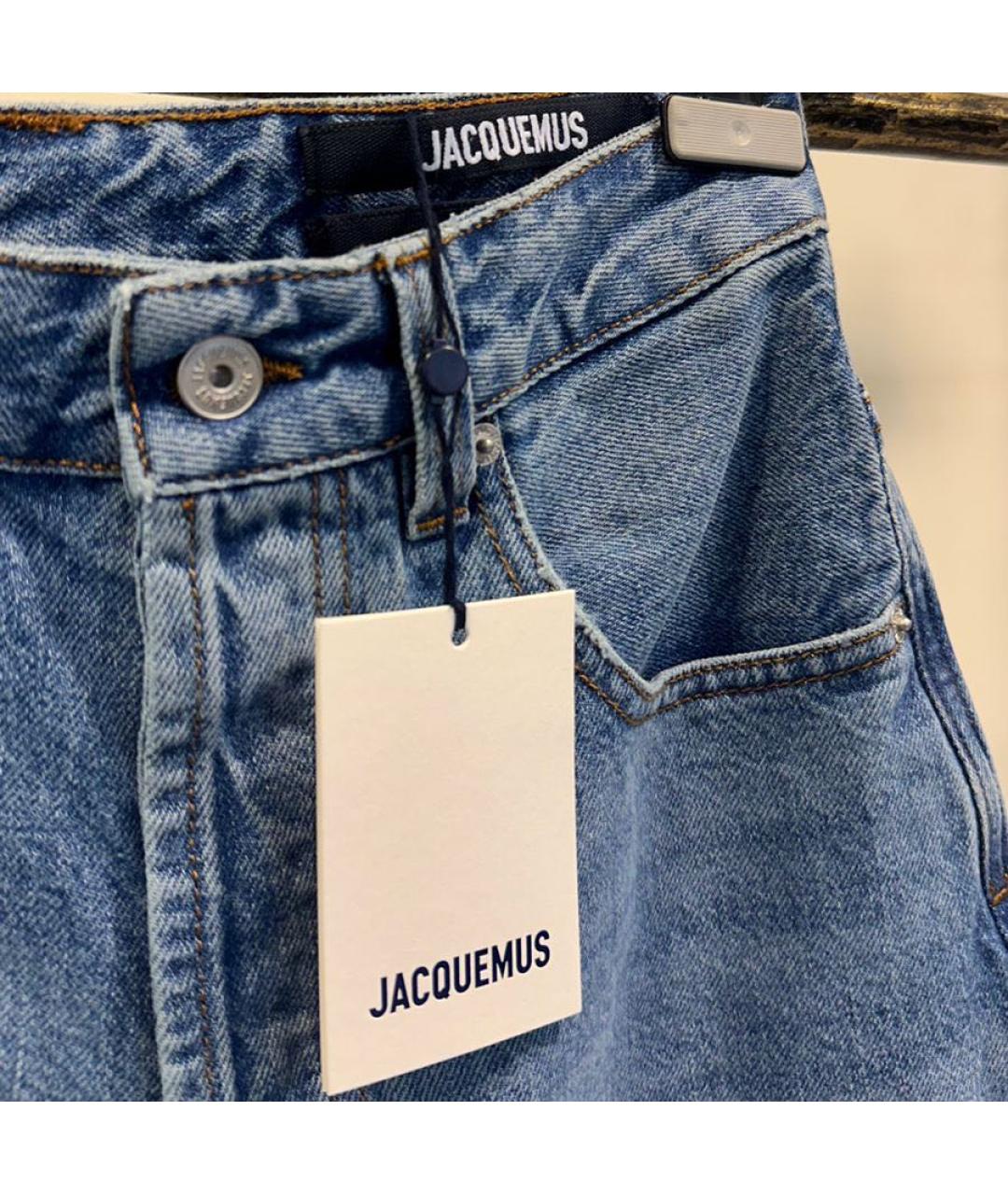 JACQUEMUS Голубые хлопковые прямые джинсы, фото 3