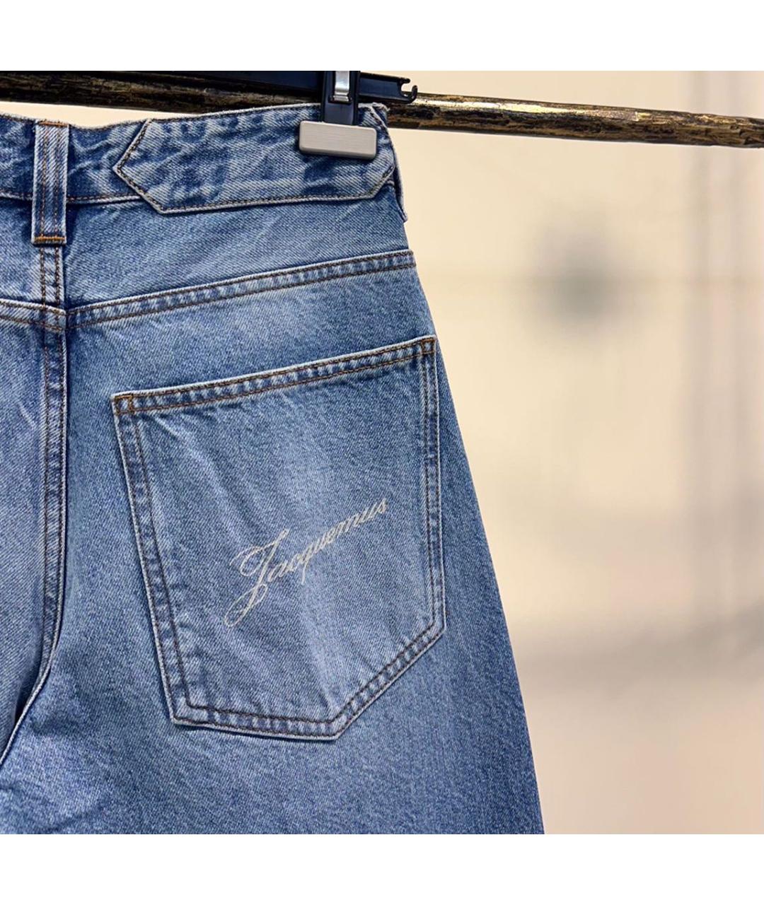 JACQUEMUS Голубые хлопковые прямые джинсы, фото 4