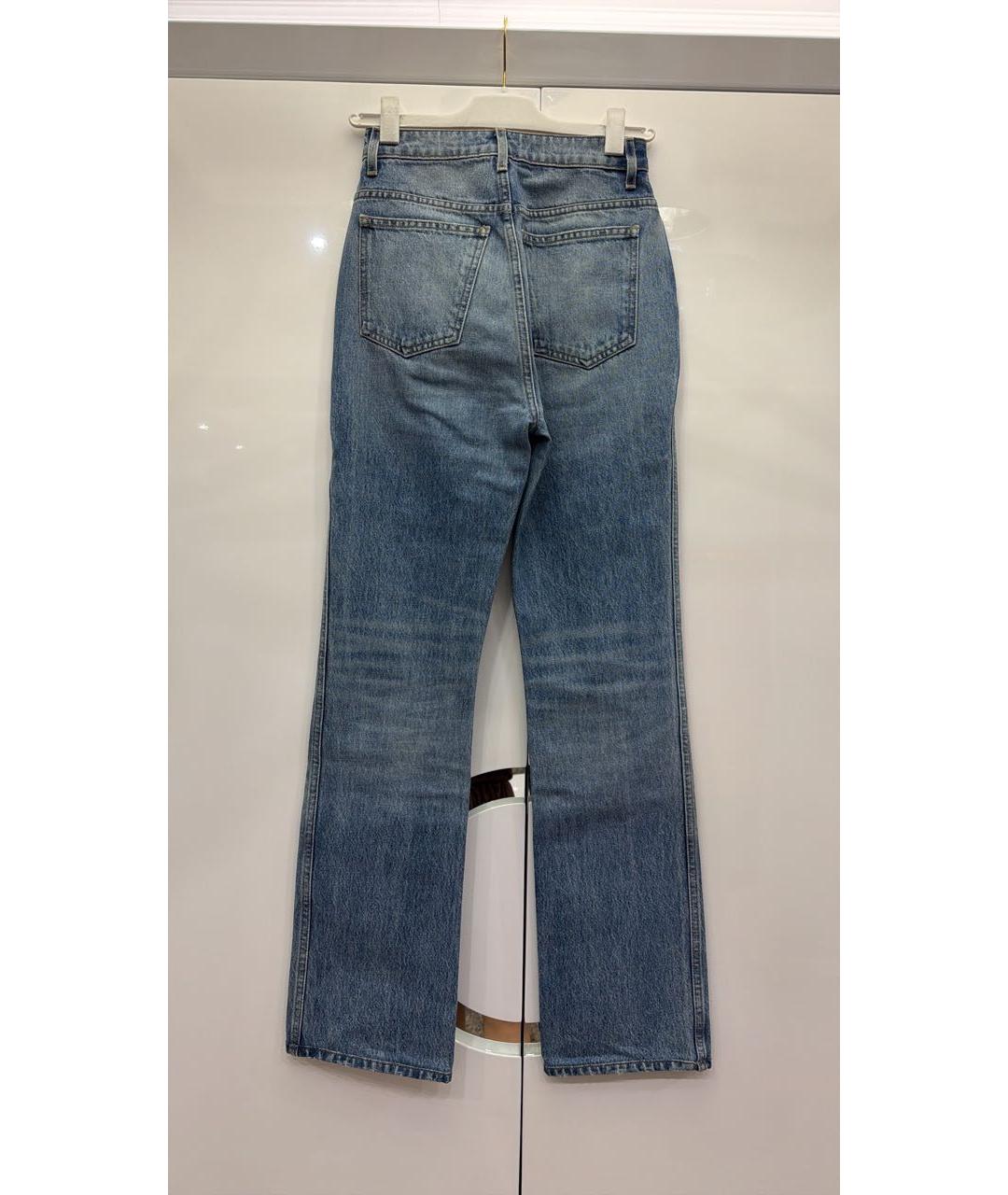 KHAITE Голубые хлопковые прямые джинсы, фото 2