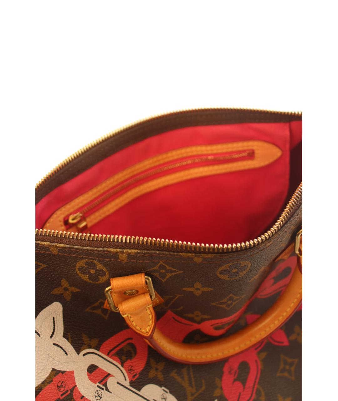 LOUIS VUITTON Коричневая кожаная сумка с короткими ручками, фото 5