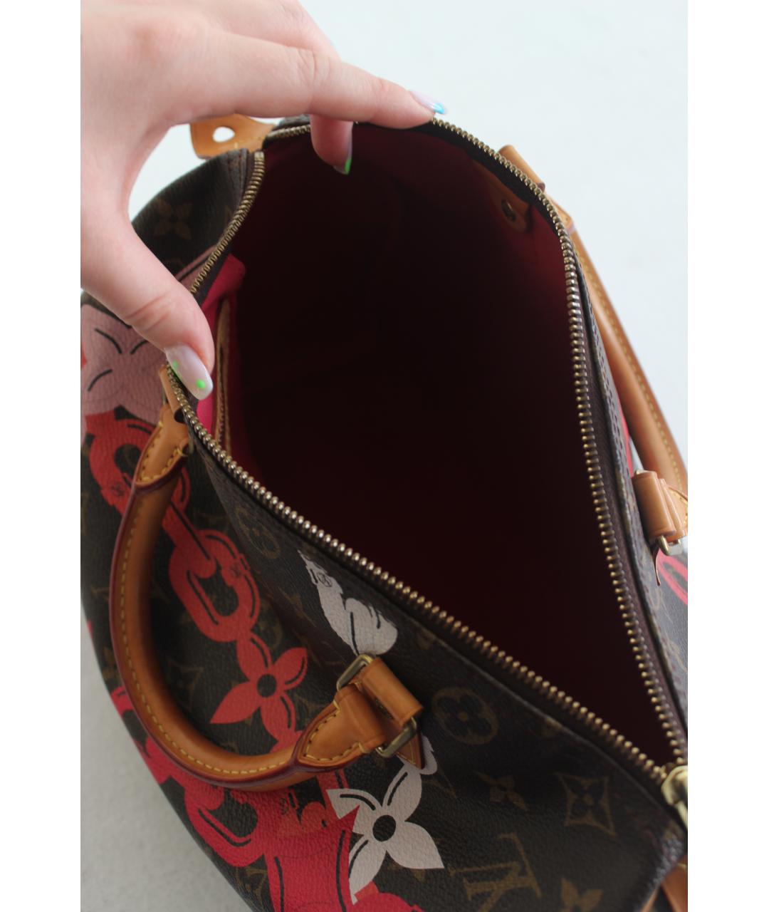 LOUIS VUITTON Коричневая кожаная сумка с короткими ручками, фото 2