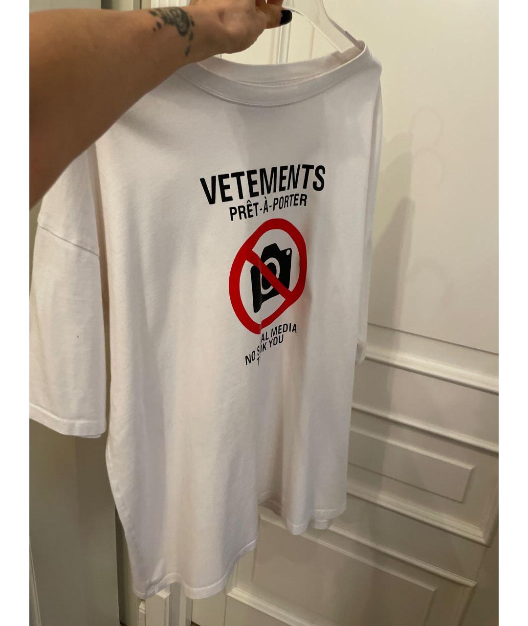 VETEMENTS Белая хлопковая футболка, фото 7