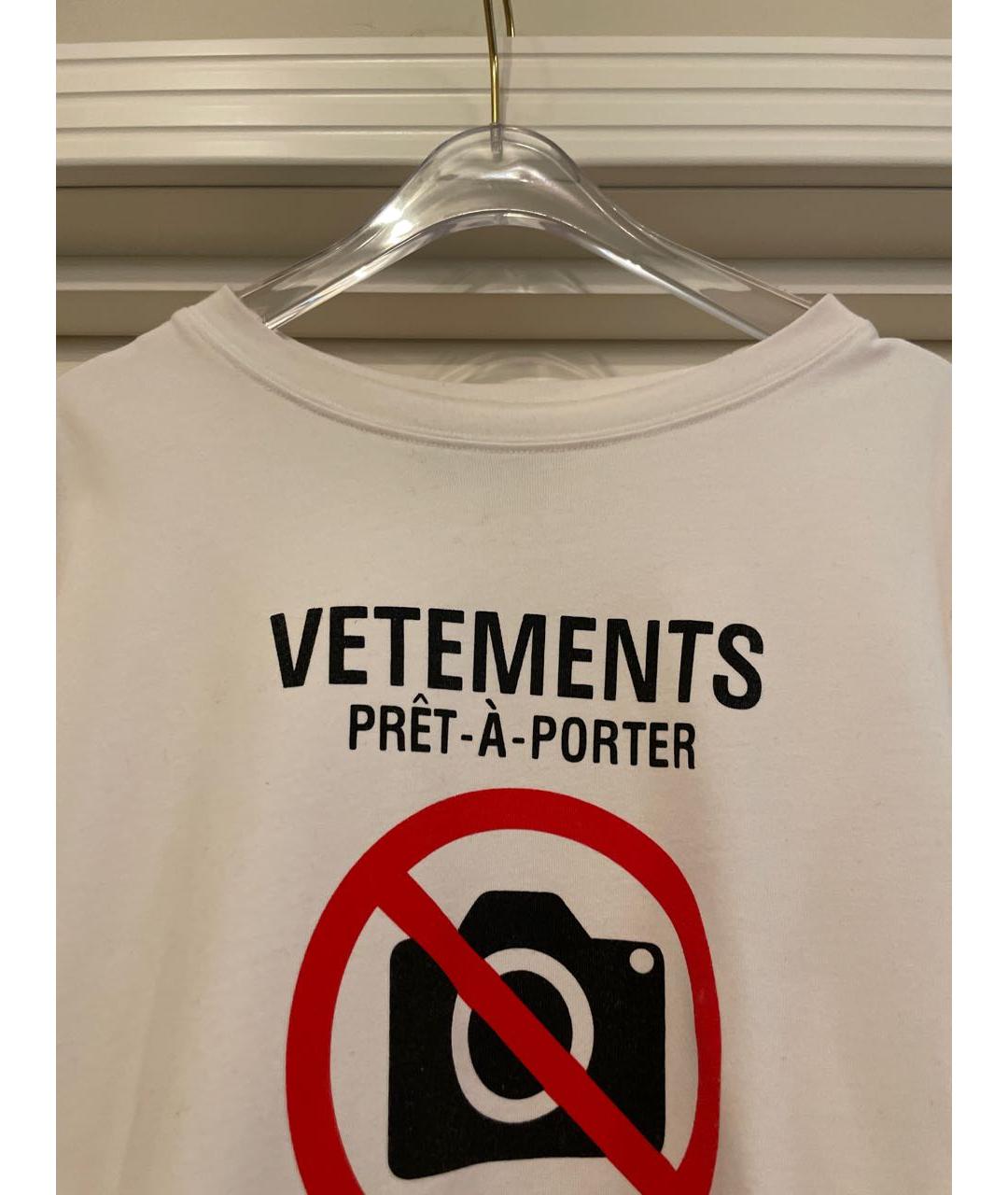 VETEMENTS Белая хлопковая футболка, фото 3