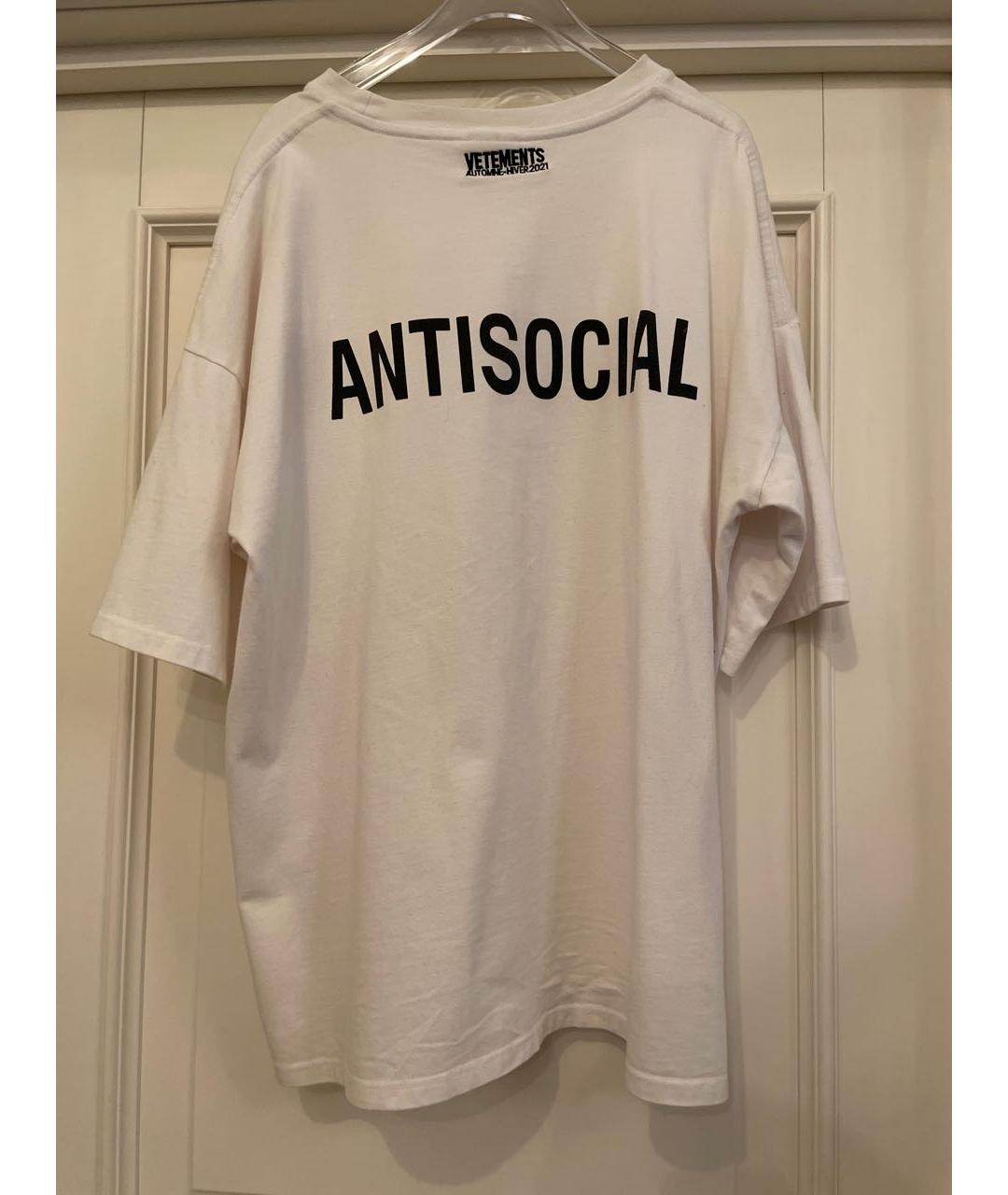 VETEMENTS Белая хлопковая футболка, фото 2