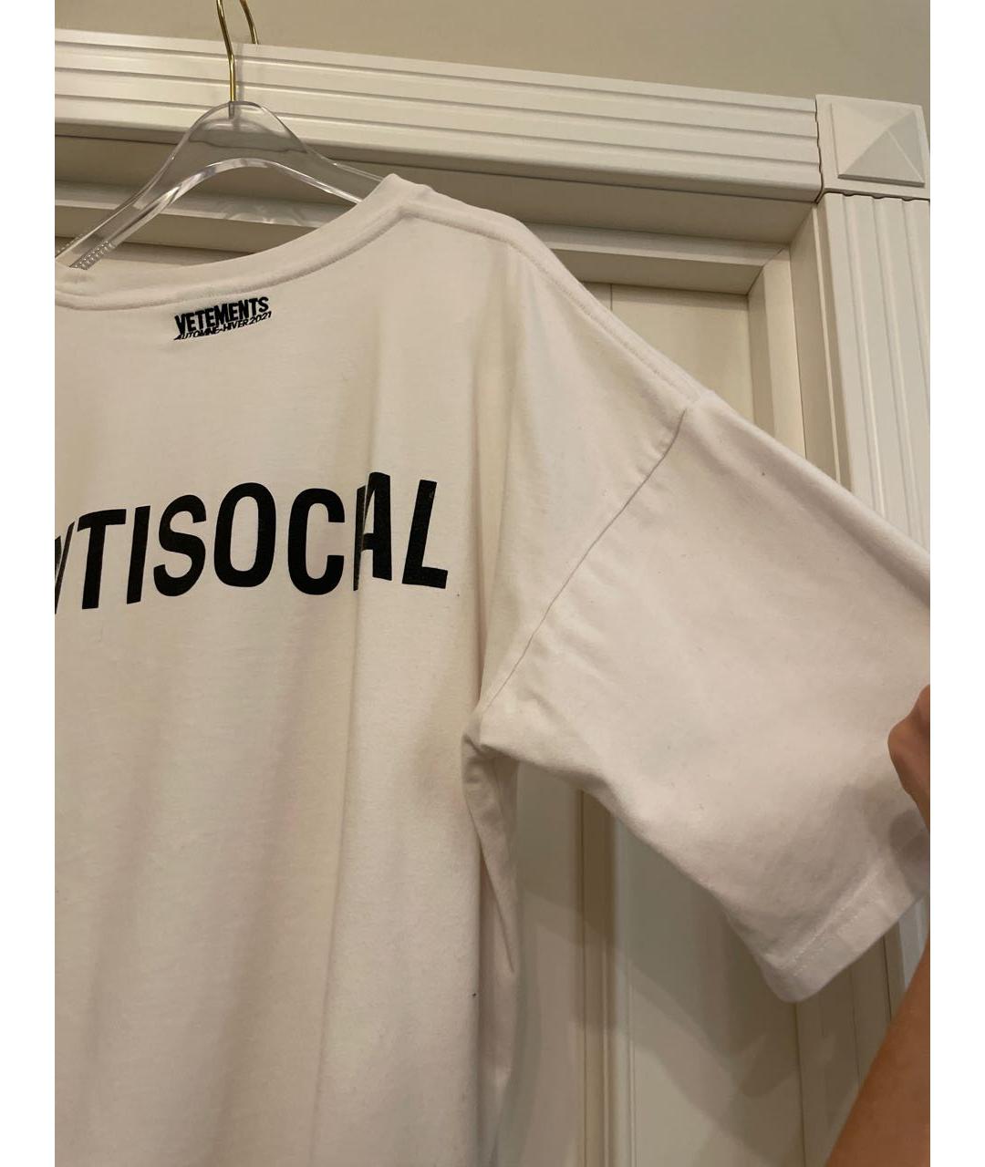 VETEMENTS Белая хлопковая футболка, фото 4