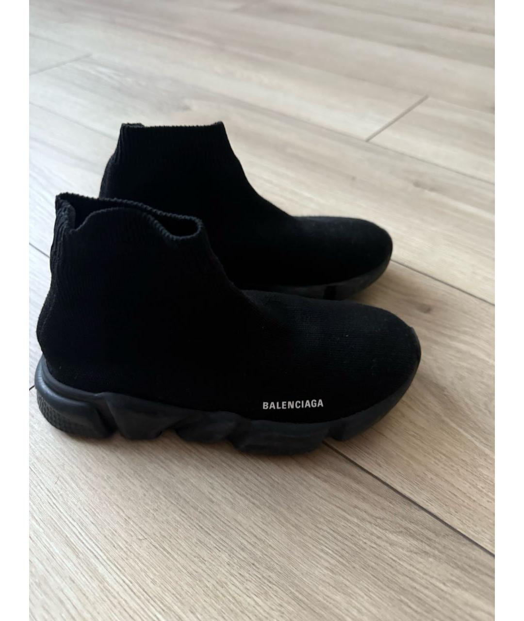 BALENCIAGA KIDS Черные текстильные кеды, фото 5