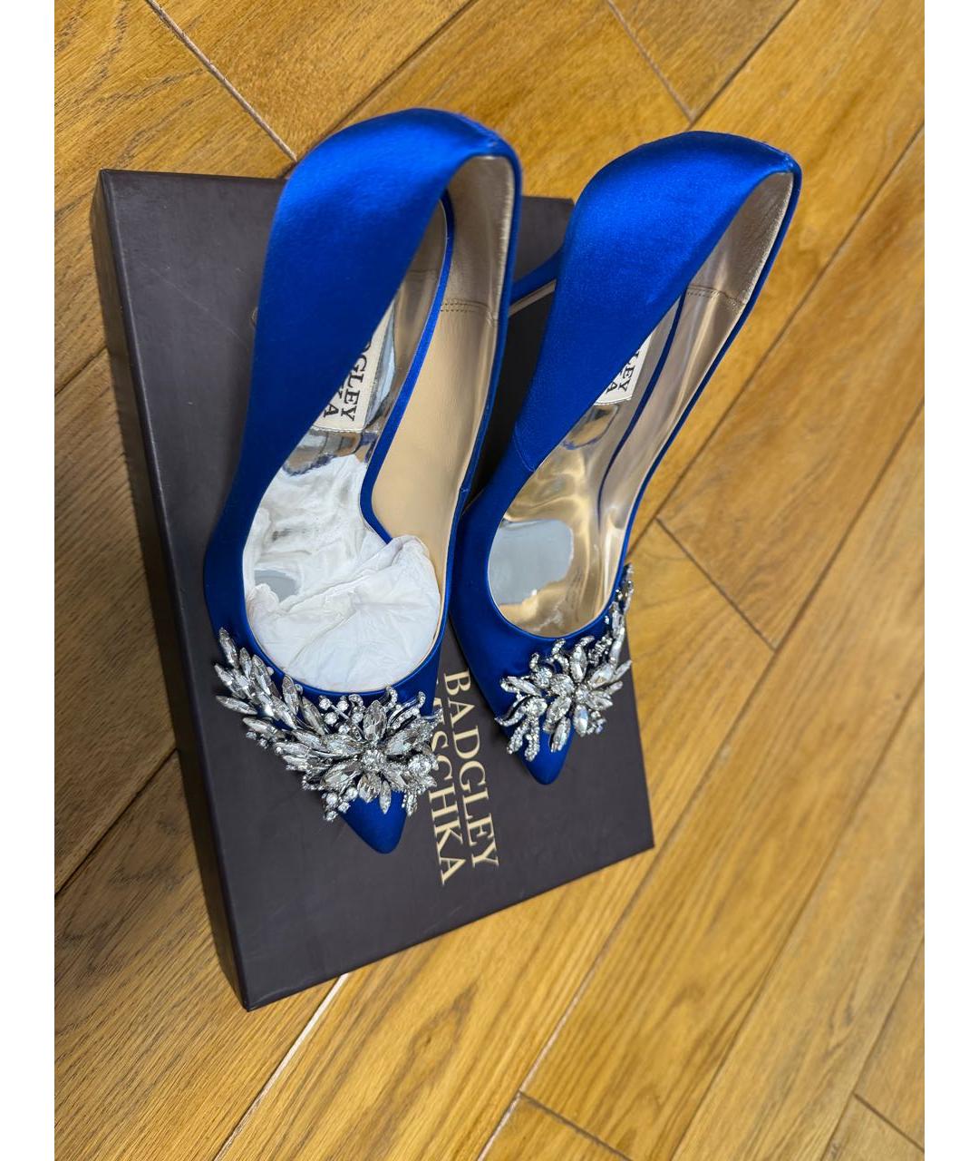 BADGLEY MISCHKA Синие текстильные туфли, фото 2