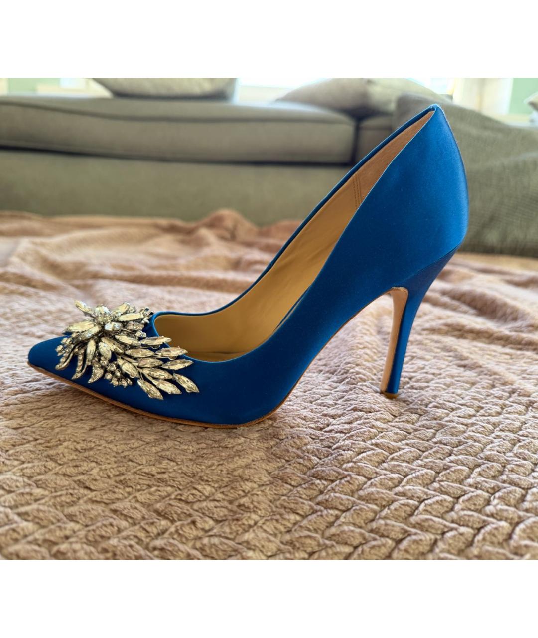 BADGLEY MISCHKA Синие текстильные туфли, фото 6