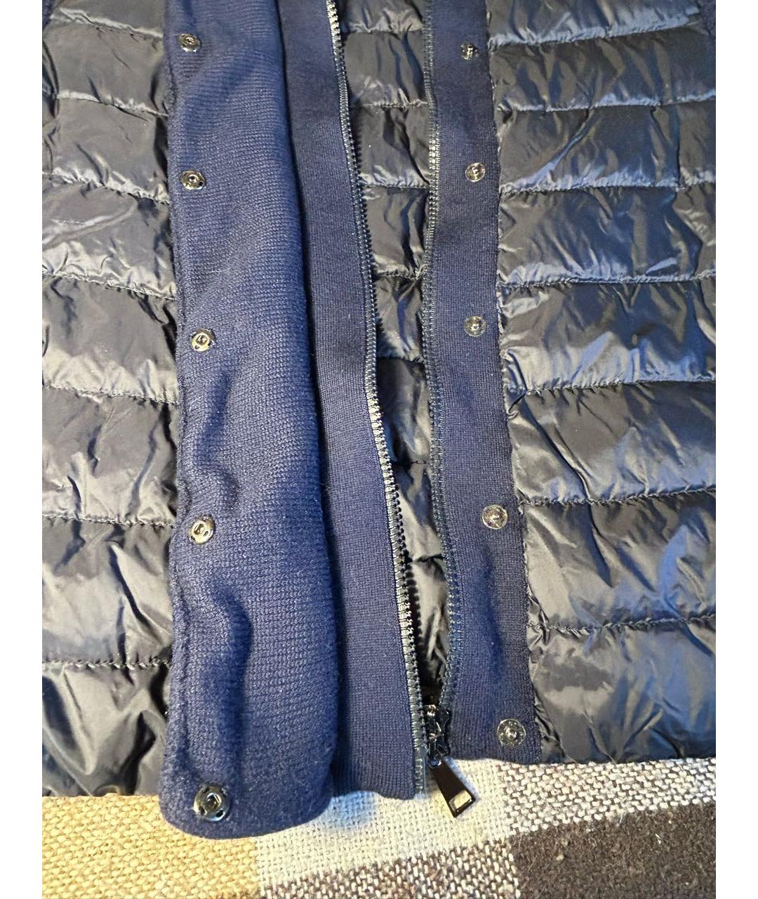 MONCLER Темно-синяя полиамидовая куртка, фото 4