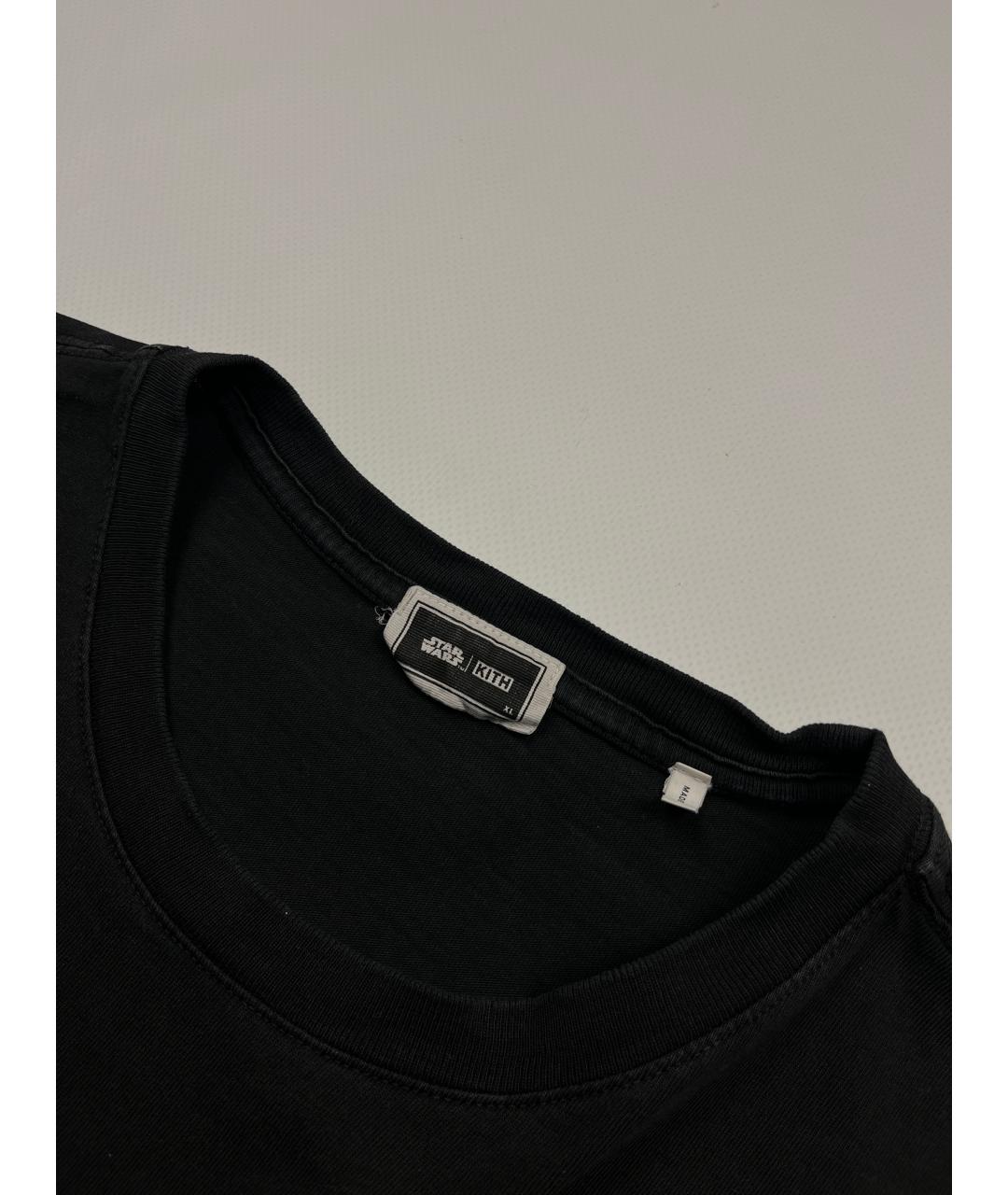 KITH Черная хлопковая футболка, фото 3