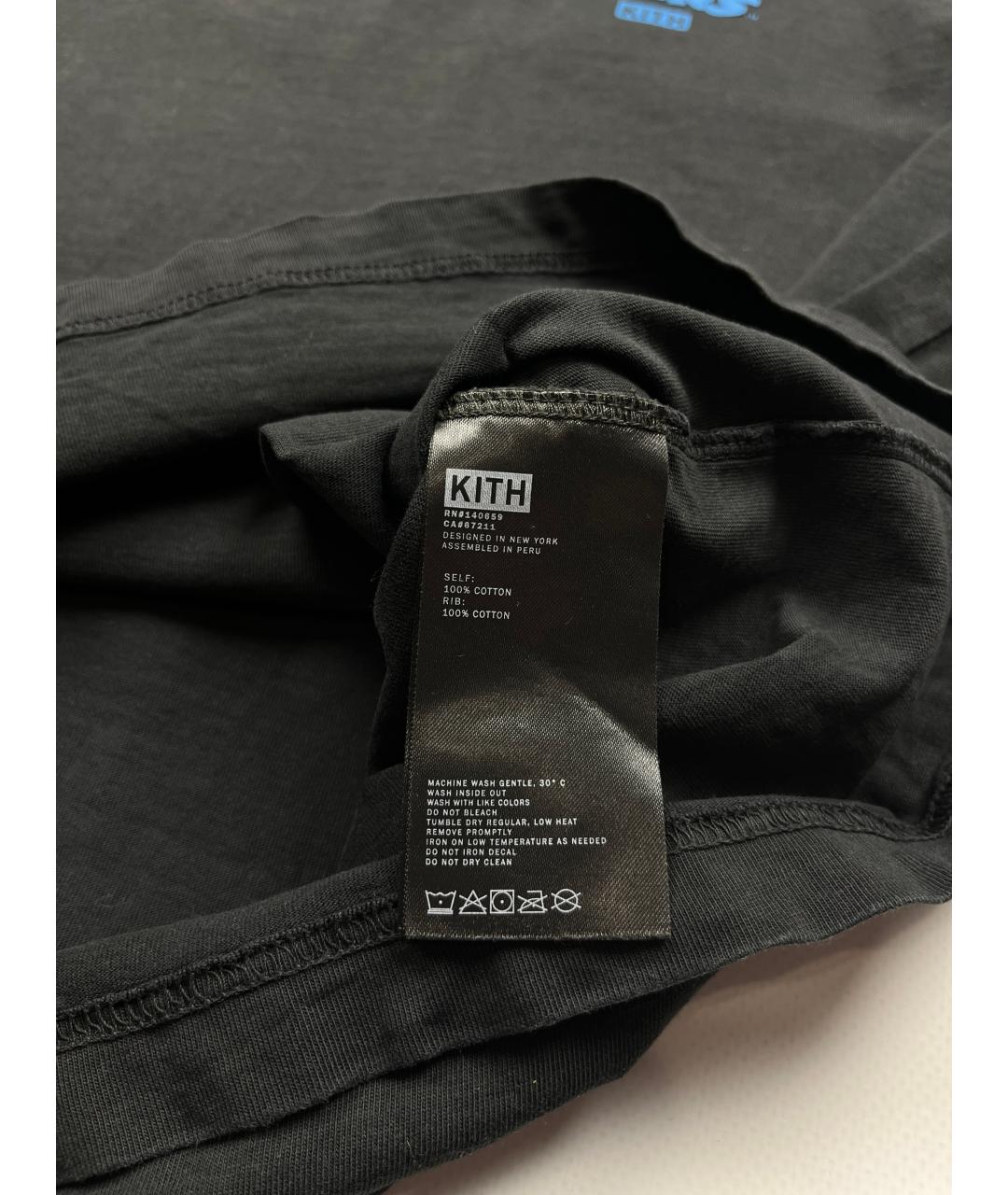 KITH Черная хлопковая футболка, фото 6