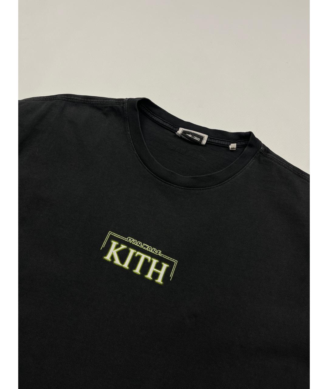 KITH Черная хлопковая футболка, фото 2