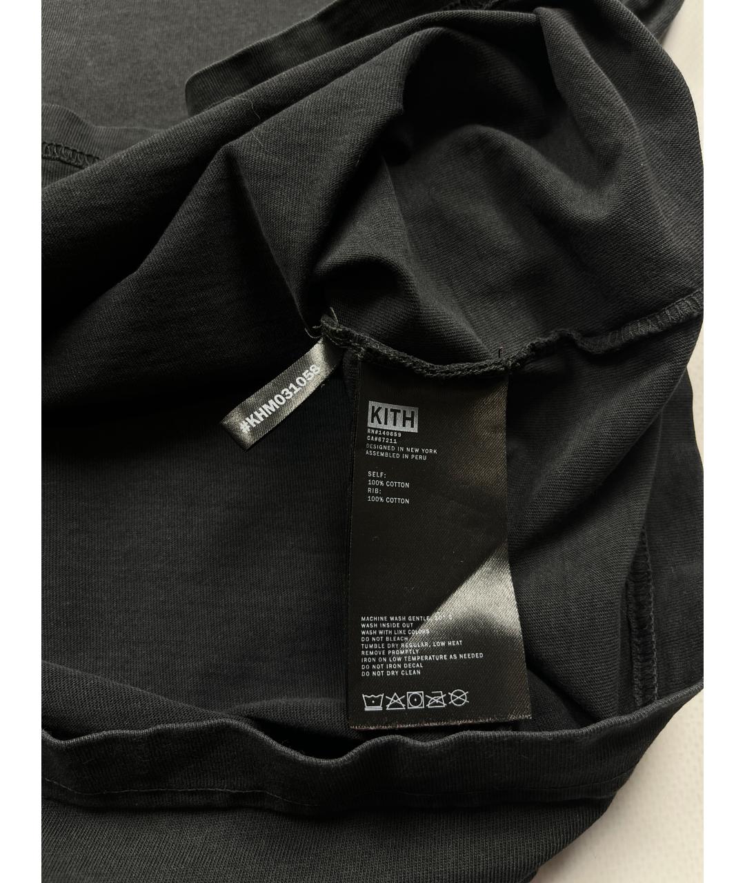 KITH Черная хлопковая футболка, фото 6