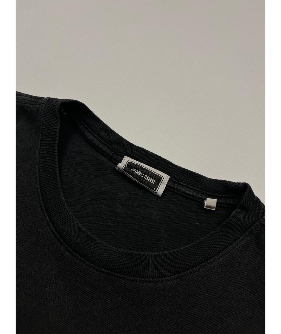 KITH Черная хлопковая футболка, фото 3