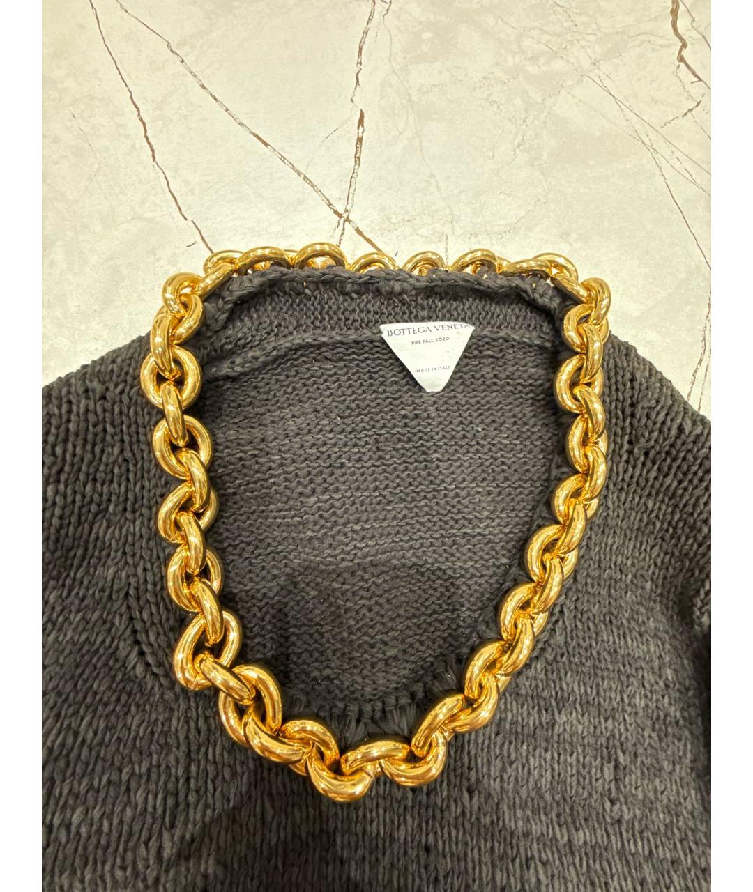 BOTTEGA VENETA Антрацитовый хлопковый джемпер / свитер, фото 4