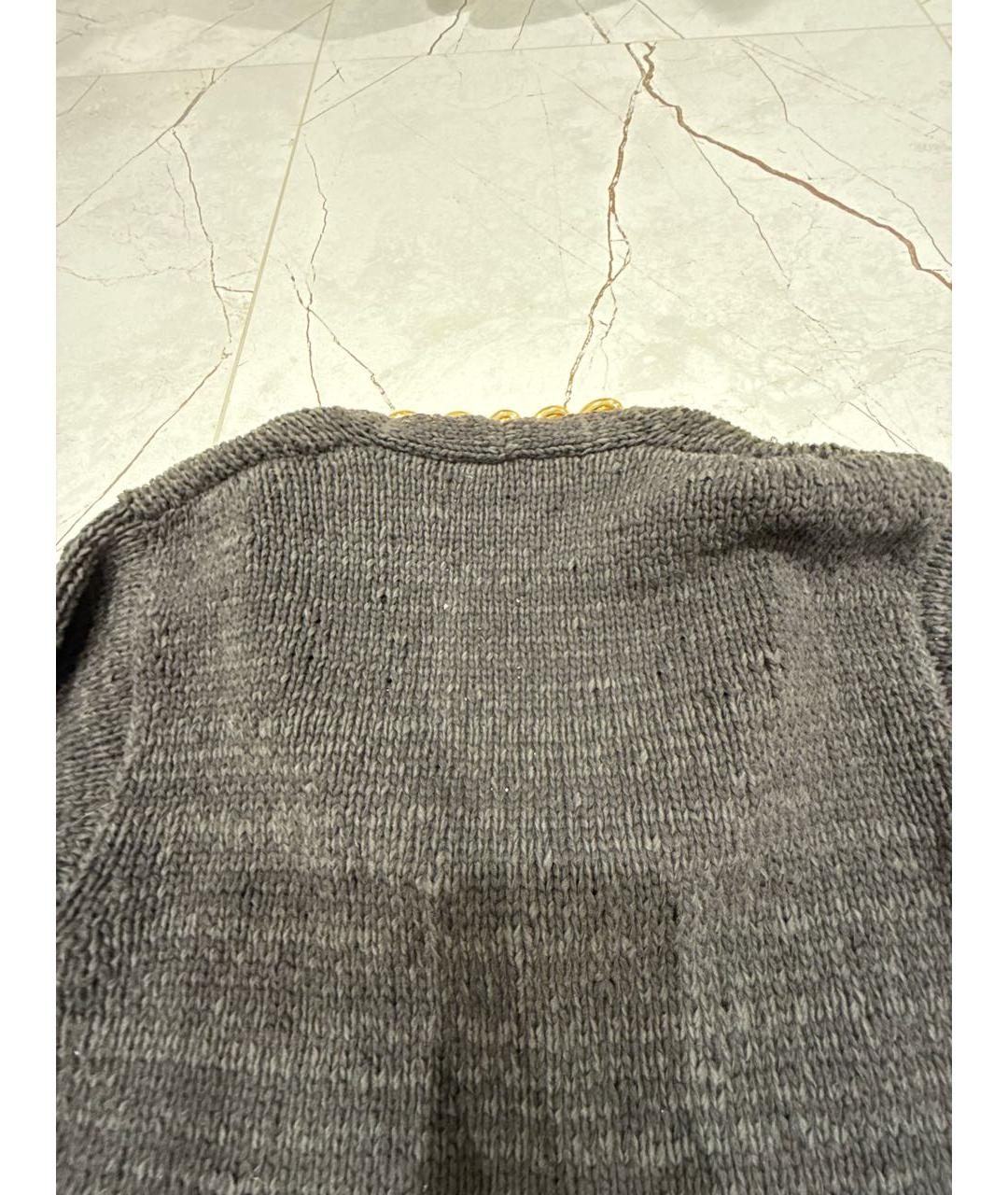 BOTTEGA VENETA Антрацитовый хлопковый джемпер / свитер, фото 3