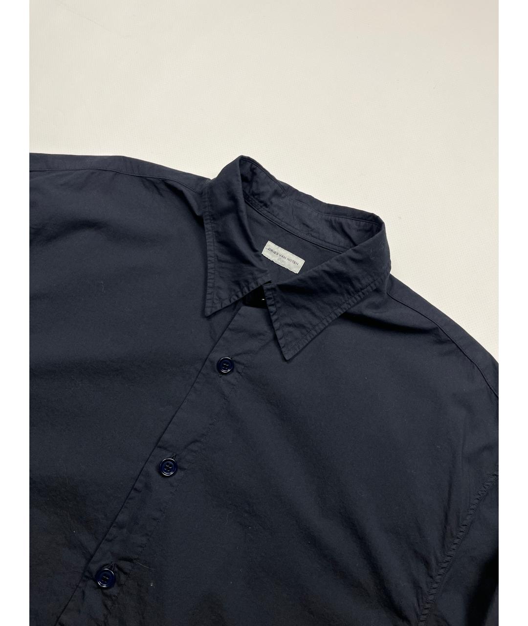 DRIES VAN NOTEN Синяя хлопковая классическая рубашка, фото 2