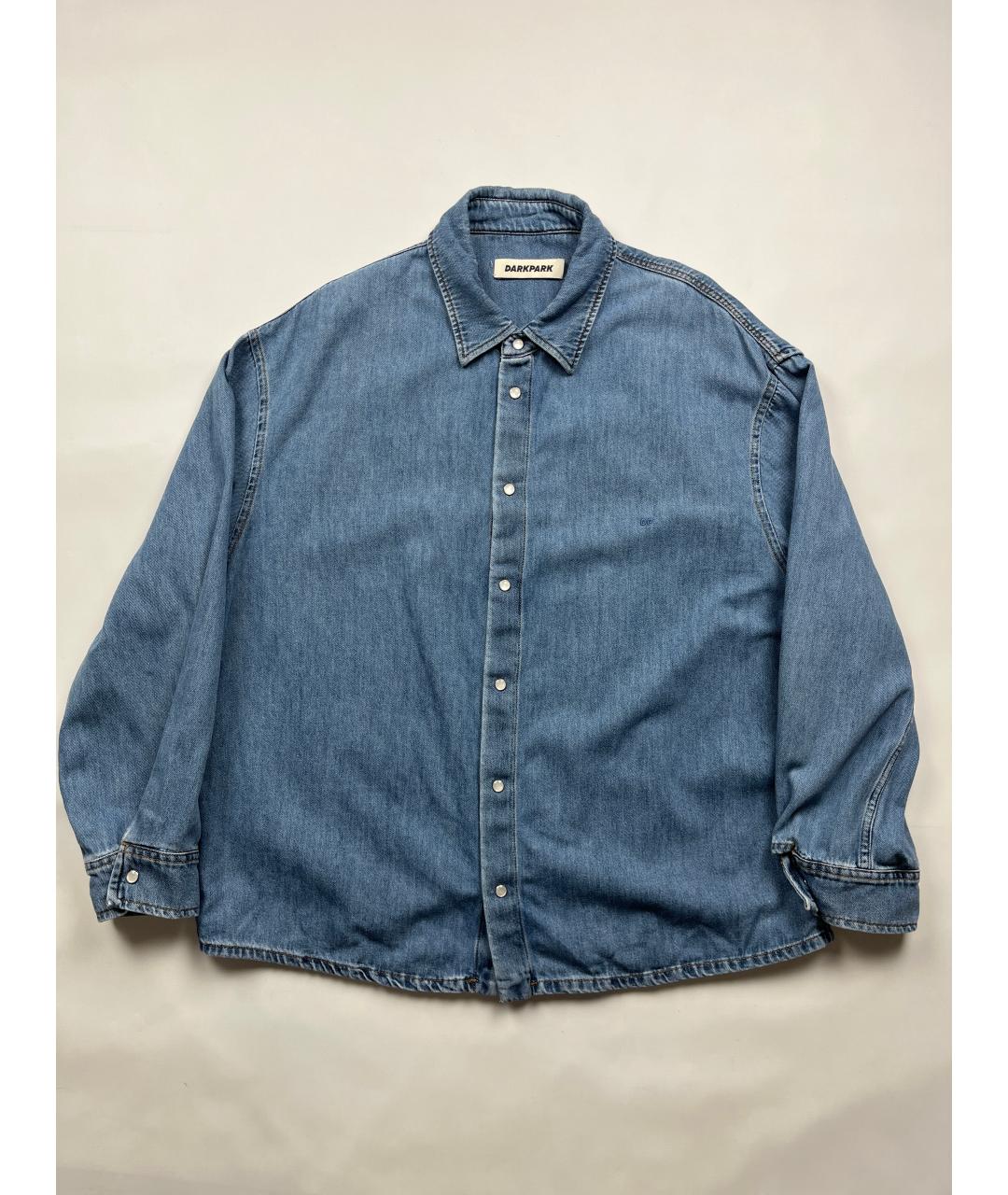 DARKPARK Синяя хлопковая кэжуал рубашка, фото 9