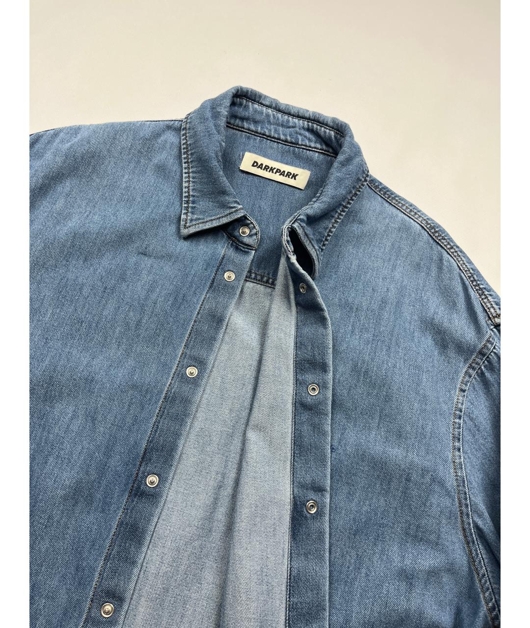 DARKPARK Синяя хлопковая кэжуал рубашка, фото 5