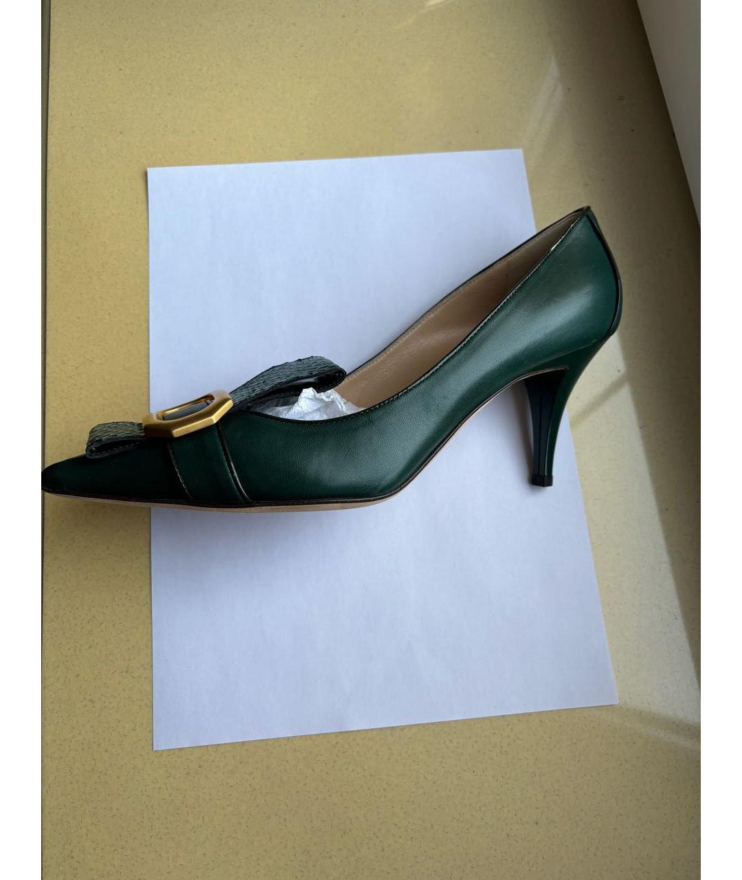 ESCADA Зеленые кожаные туфли, фото 5