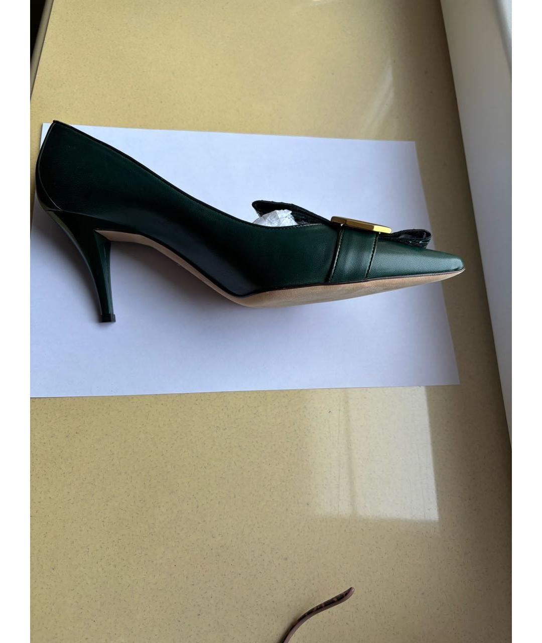 ESCADA Зеленые кожаные туфли, фото 4