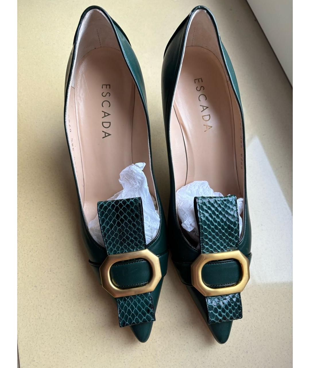 ESCADA Зеленые кожаные туфли, фото 2