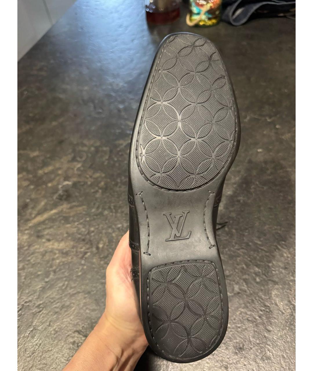 LOUIS VUITTON Черные кожаные низкие ботинки, фото 6