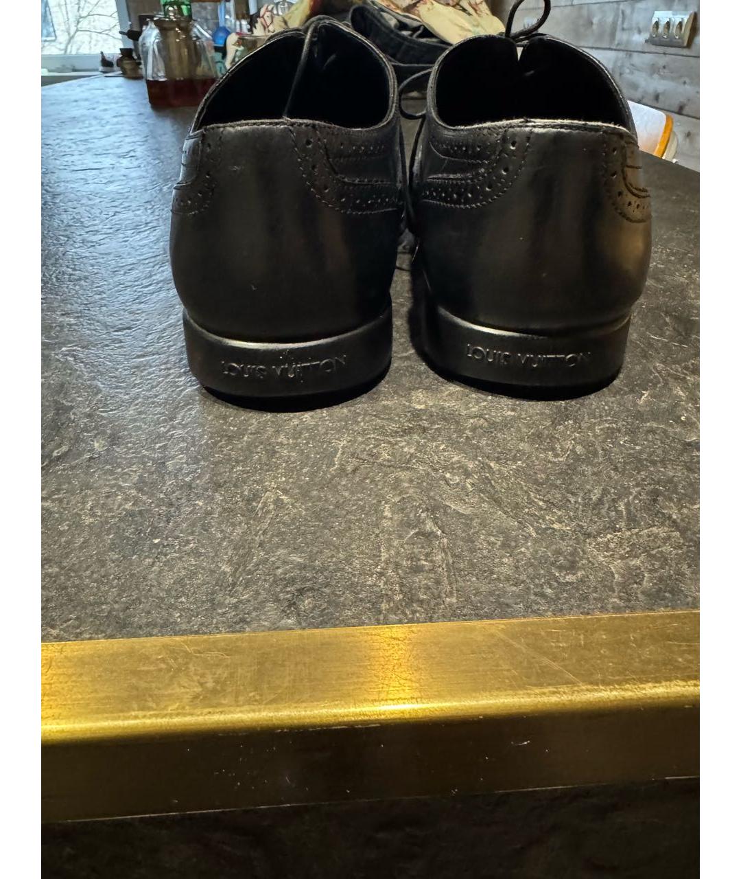 LOUIS VUITTON Черные кожаные низкие ботинки, фото 3