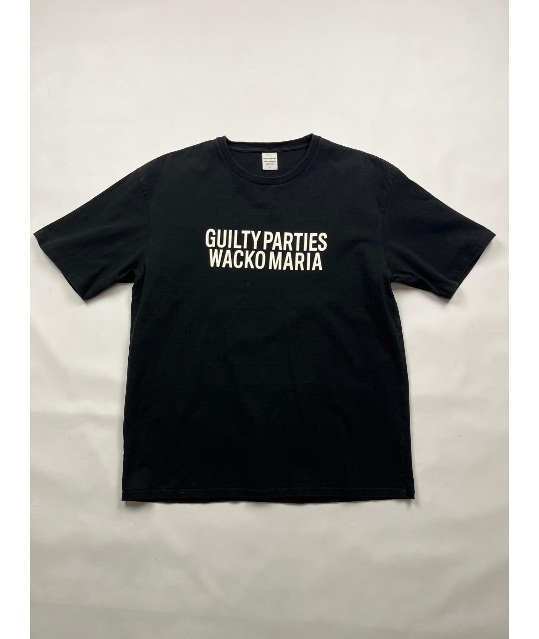 WACKO MARIA Черная хлопковая футболка, фото 8