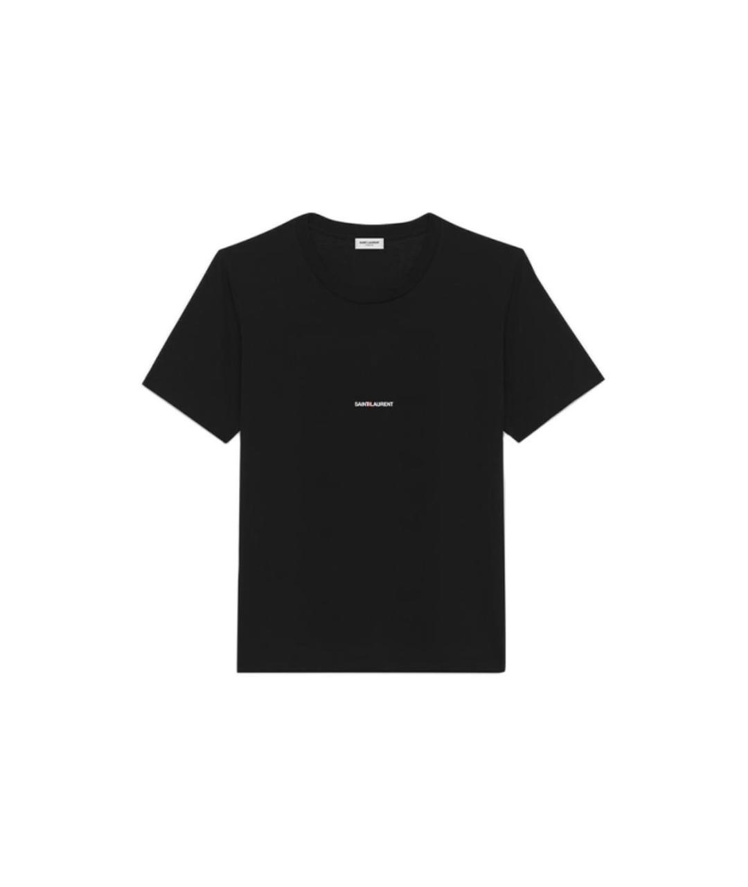 SAINT LAURENT Черная хлопковая футболка, фото 4