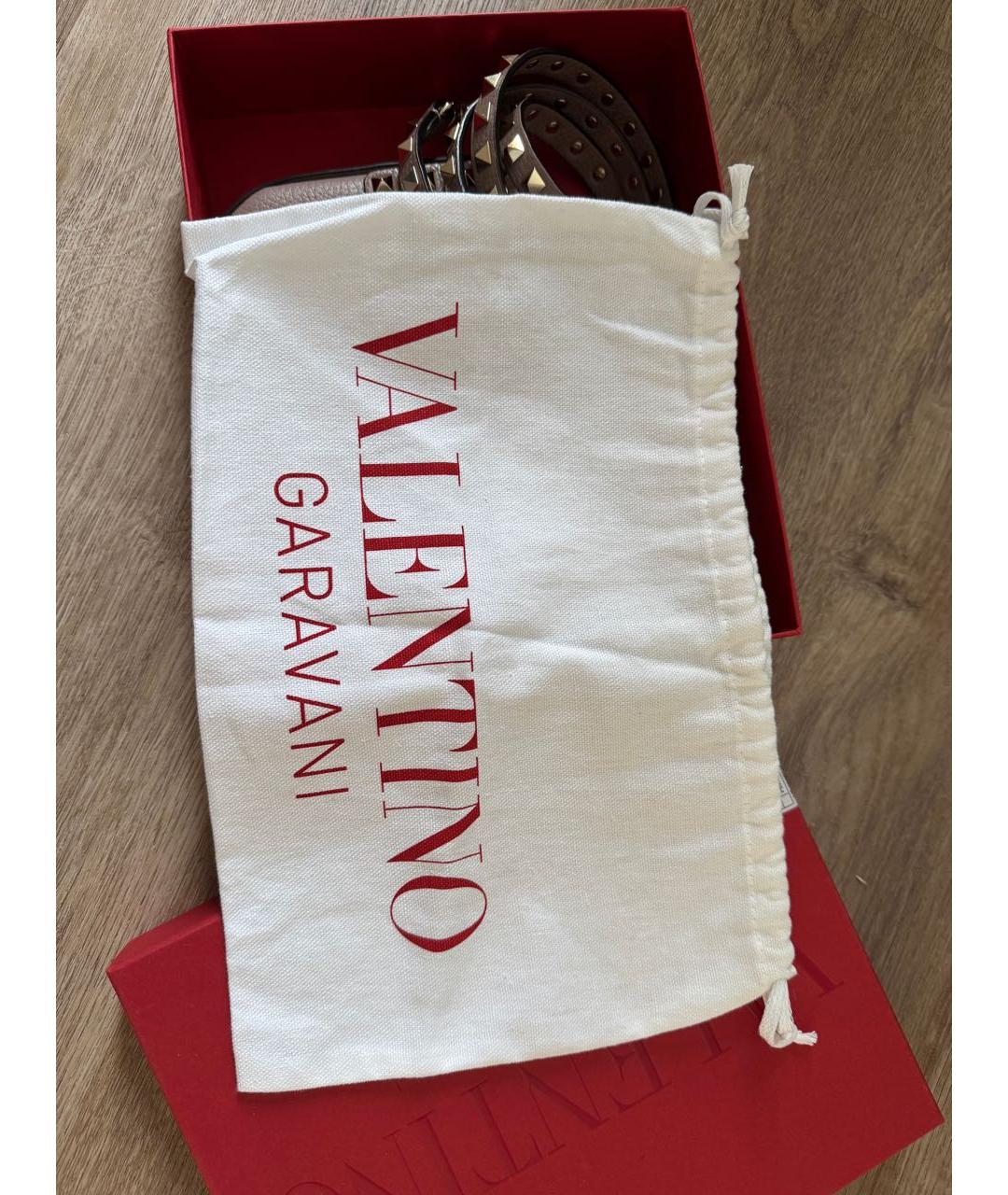 VALENTINO Бежевая кожаная сумка с короткими ручками, фото 7