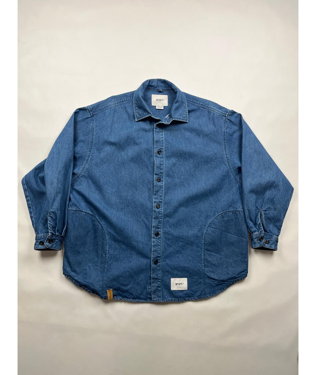 WTAPS Синяя хлопковая кэжуал рубашка, фото 10