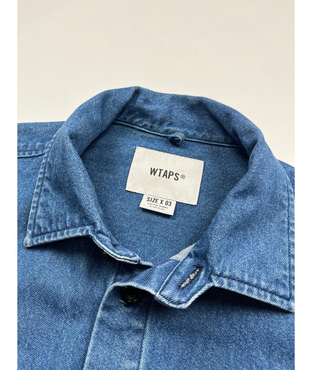 WTAPS Синяя хлопковая кэжуал рубашка, фото 3