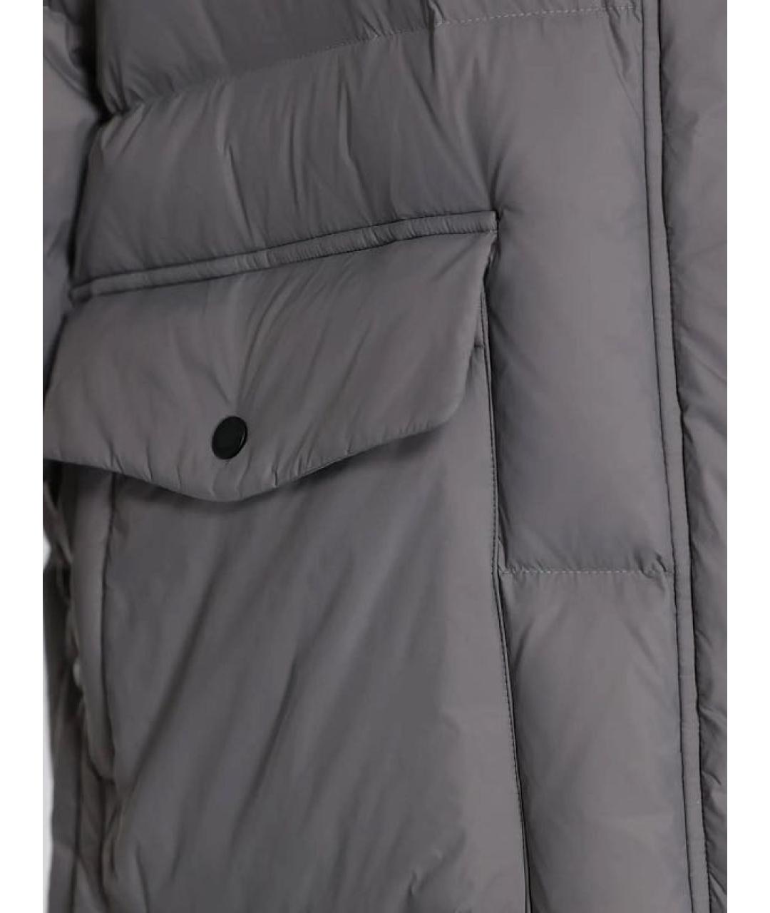 YVES SALOMON Серый полиамидовый пуховик, фото 6