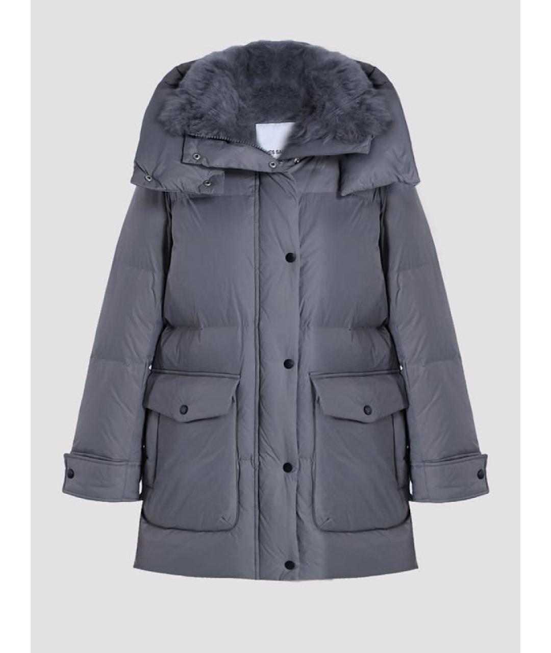 YVES SALOMON Серый полиамидовый пуховик, фото 7