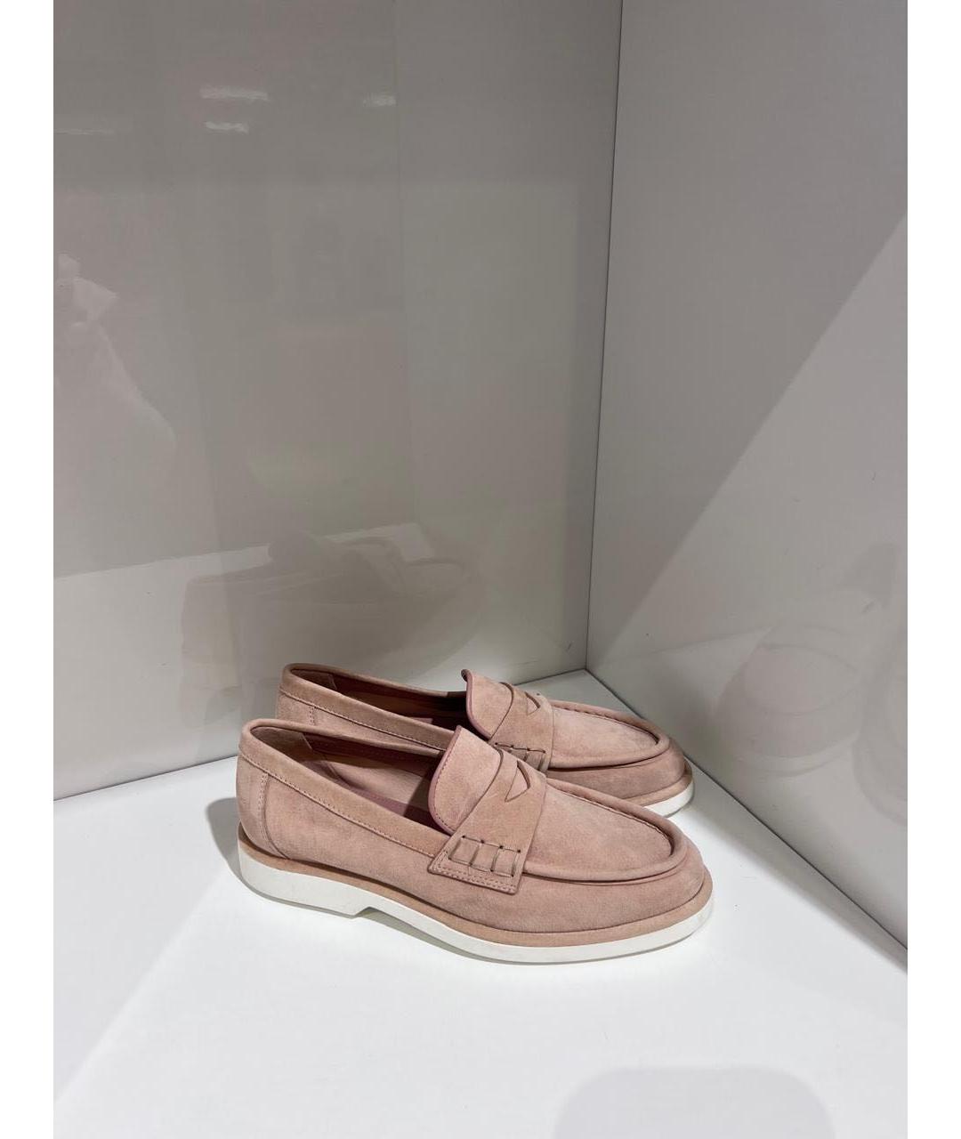 SANTONI Розовые замшевые лоферы, фото 2