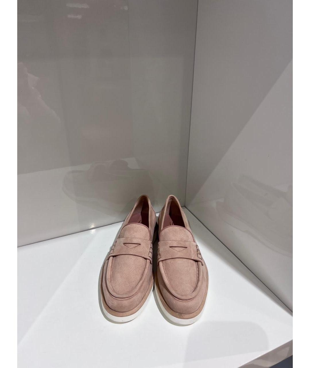 SANTONI Розовые замшевые лоферы, фото 3