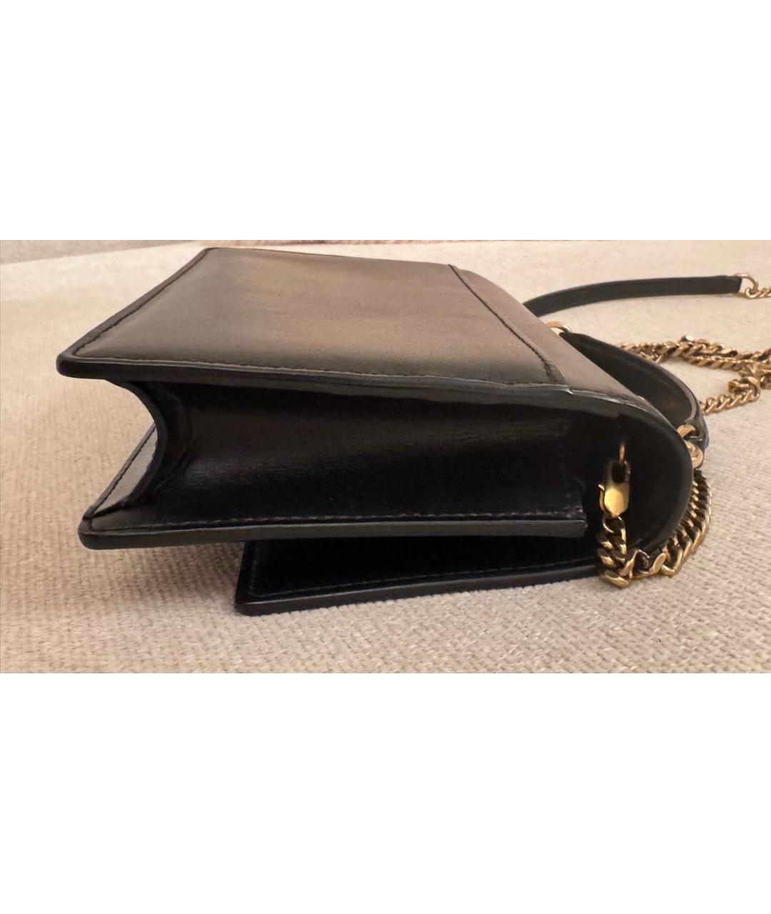 SAINT LAURENT Черная кожаная сумка через плечо, фото 2