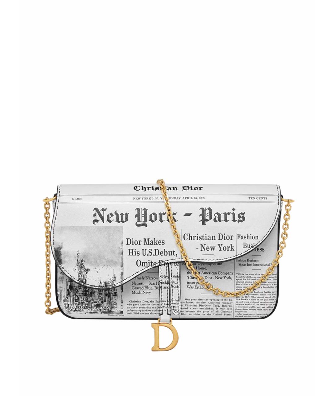 CHRISTIAN DIOR Белая кожаная сумка через плечо, фото 1