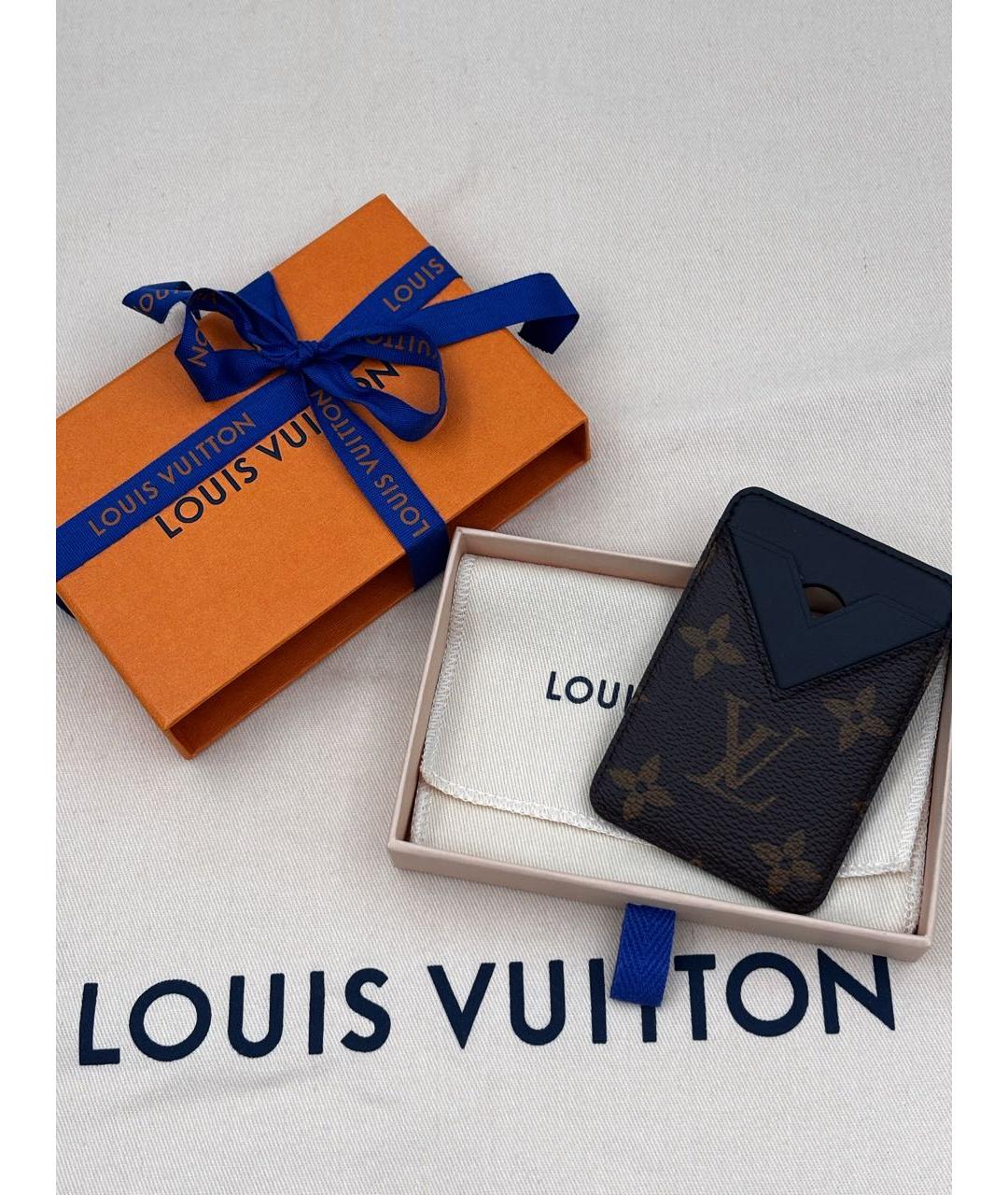 LOUIS VUITTON Коричневый кожаный кардхолдер, фото 4