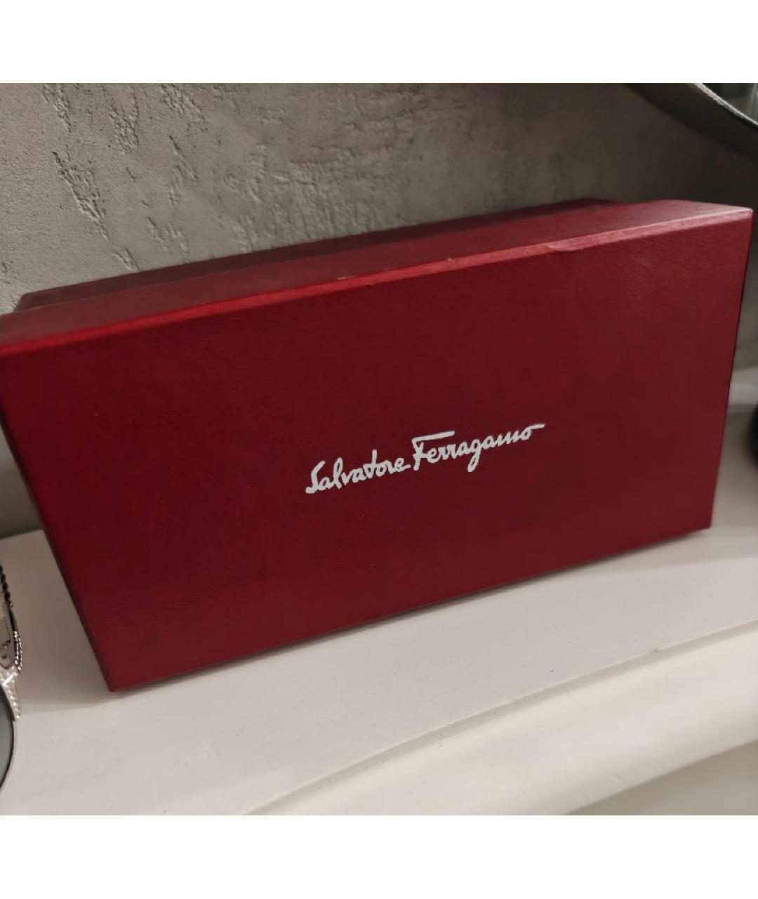 FERRAGAMO Серебряные металлические солнцезащитные очки, фото 4