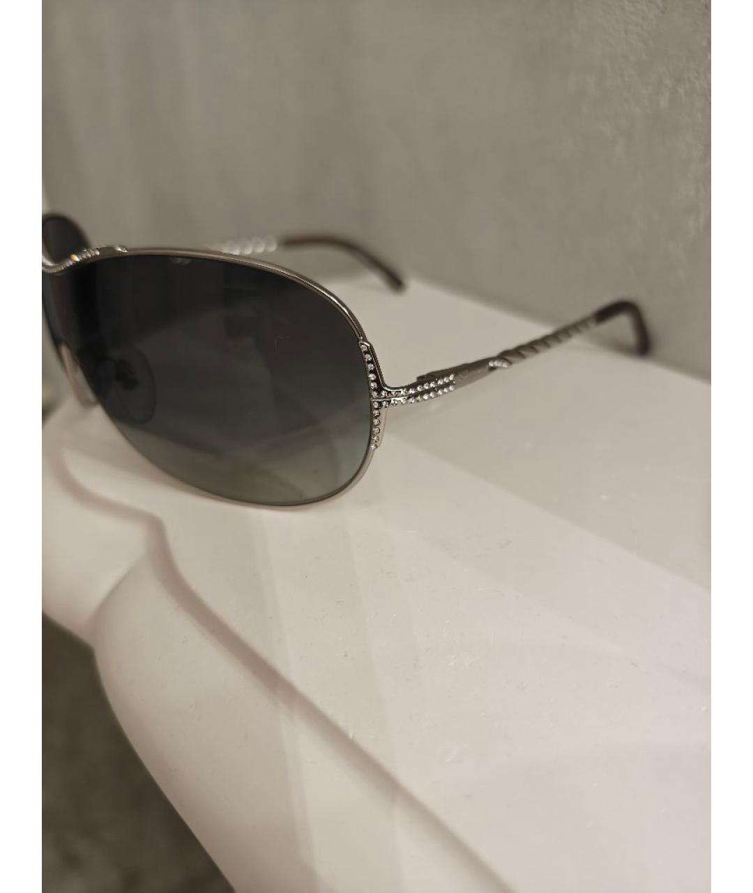 FERRAGAMO Серебряные металлические солнцезащитные очки, фото 3