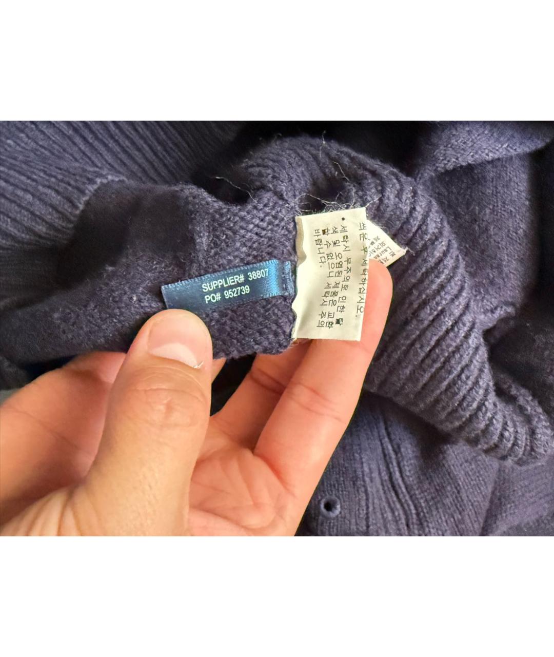 POLO RALPH LAUREN Темно-синий шерстяной джемпер / свитер, фото 4